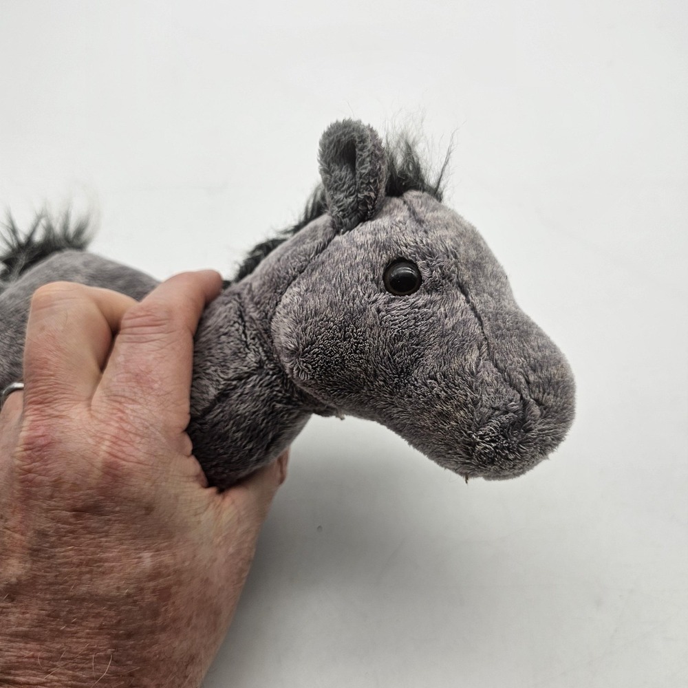 GANZ Webkinz Gray‎ Horse Plush Stuffed Animal Toy Small Black Mane Hooves - Picture 2 of 6
